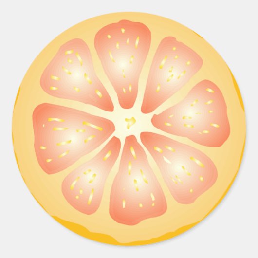 Grapefruit Slice Ronde Sticker (Voorkant)