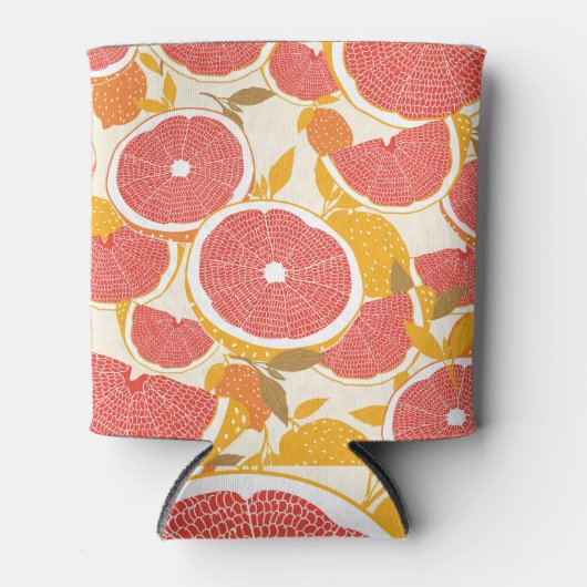 Grapefruit Slices met Bladeren Blikjeskoeler (Voorkant)