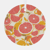 Grapefruit Slices met Bladeren Glas Ornament (Achterkant)