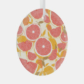 Grapefruit Slices met Bladeren Glas Ornament (Voorkant Rechts)