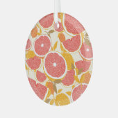 Grapefruit Slices met Bladeren Glas Ornament (Voorkant links)