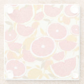 Grapefruit Slices met Bladeren Glazen Onderzetter (Achterkant)
