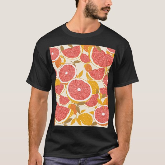 Grapefruit Slices met Bladeren T-shirt (Voorkant)