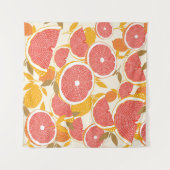 Grapefruit Slices met Bladeren Wandkleed (Voorkant (horizontaal))