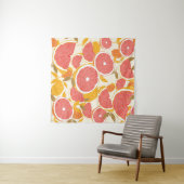Grapefruit Slices met Bladeren Wandkleed (In Situ (horizontaal))