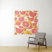 Grapefruit Slices met Bladeren Wandkleed (In situ)