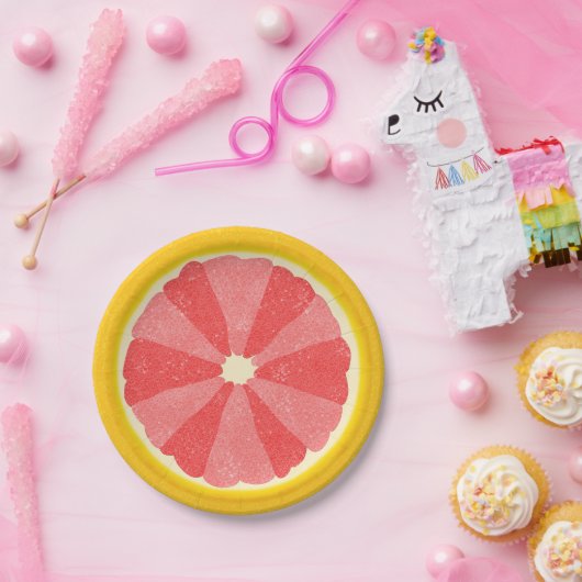 Grapefruit Summer Party Fruit Slice Papieren Bordje (Feest)