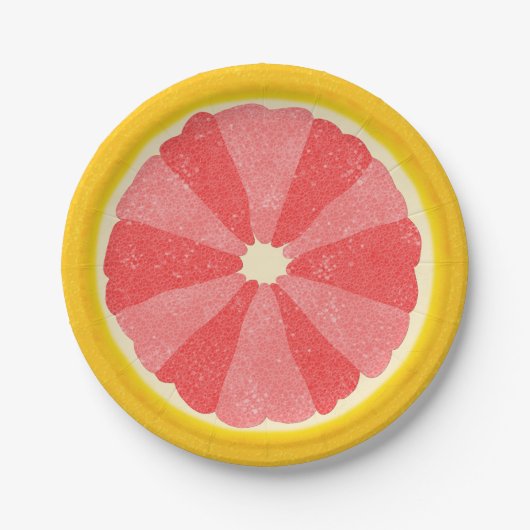 Grapefruit Summer Party Fruit Slice Papieren Bordje (Voorkant)