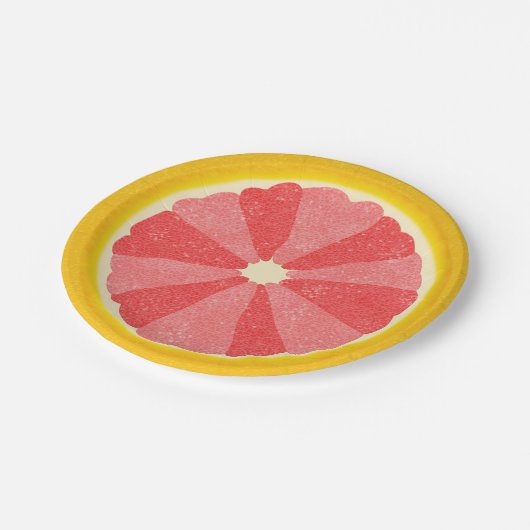 Grapefruit Summer Party Fruit Slice Papieren Bordje (Gekanteld)
