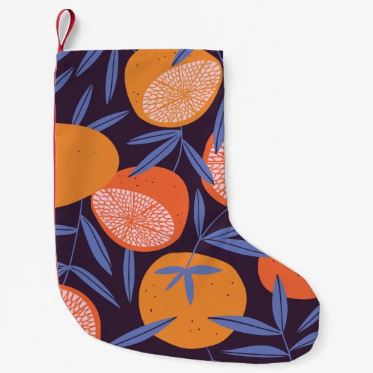 Grapefruit , tropisch fruitpatroon. kleine kerstsok (Voorkant)