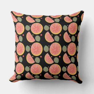 Grapefruit Tuin Groene Vruchten Zwart Kussen