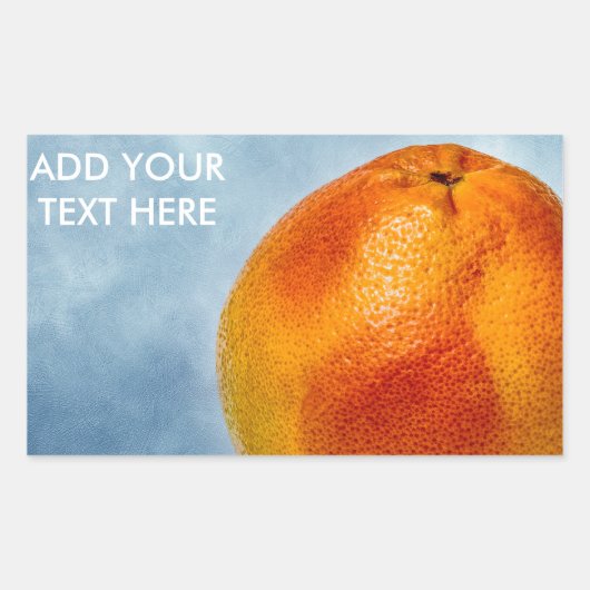 Grapefruit van heldere oranje kleur rechthoekige sticker (Voorkant)