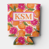 Grapefruit Waterverf monogram Blikjeskoeler (Voorkant)