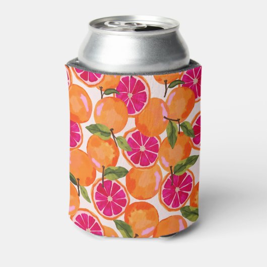 Grapefruit Waterverf monogram Blikjeskoeler (Blikje Achterkant)