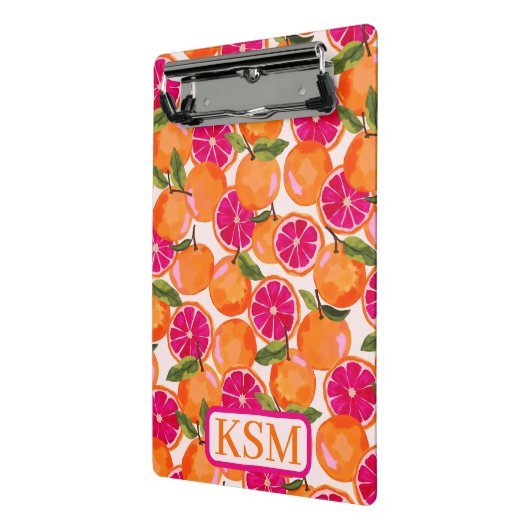 Grapefruit Waterverf monogram Mini Klembord (Angled2)