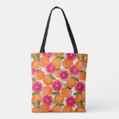 Grapefruit Waterverf monogram Tote Bag (Achterkant)