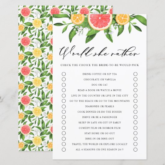 Grapefruit zou een Vrijgezellenfeest zijn (Voorkant / Achterkant)