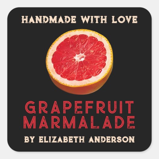 Grapefruitproduct Vierkante Sticker (Voorkant)