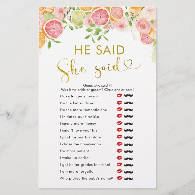 Grapefruits Citrus Vrijgezellenfeest zei dat ze ze (Voorkant)