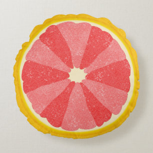 Grapefruits Summer Fruit Slice Cute Whimsical Rond Kussen