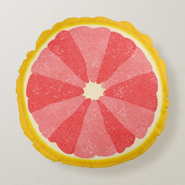 Grapefruits Summer Fruit Slice Cute Whimsical Rond Kussen (Voorkant)
