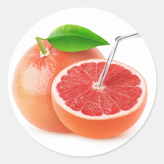 Grapefruitsap Ronde Sticker (Voorkant)