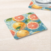 Grapefruitscheut Kartonnen Onderzetters (Schuin)