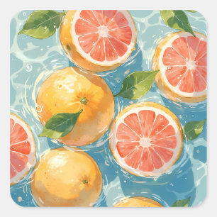 Grapefruitscheut Vierkante Sticker