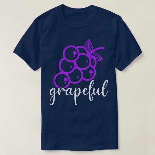 Grapeful Grape Vegan Fruits Berries Vegetarian Veg T-shirt (Design voorkant)