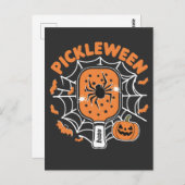 Grapenkomiek Griezelige Halloween Pickleball Sport Briefkaart (Voorkant / Achterkant)