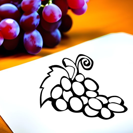 Grapes Cluster Art voor het kleuren van boeken en  Rubberstempel
