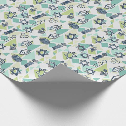 GRAPES EN DREIDELS Hanukkah Chanukah Cadeaupapier (Hoek)