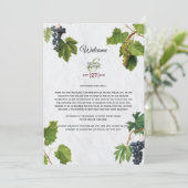 Grapes Greek Island Wedding Itinerary Programme Programmakaart (Staand voorkant)
