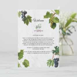 Grapes Greek Island Wedding Itinerary Programme Programmakaart