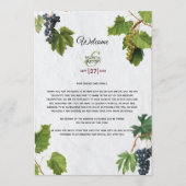 Grapes Greek Island Wedding Itinerary Programme Programmakaart (Voorkant)