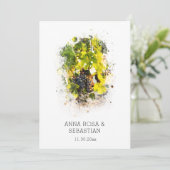 *~* Grapes Italy AR21 QR RSVP Vineyard Wedding Kaart (Staand voorkant)