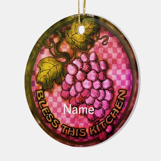 Grapes Kitchen Keramisch Ornament (Links)