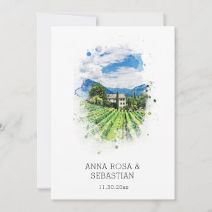 *~* Grapes QR Italy AR21 RSVP Vineyard Wedding Kaart