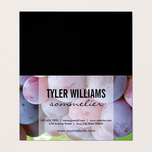 Grapes Sommelier Visitekaartje (Buitenkant ongevouwen)