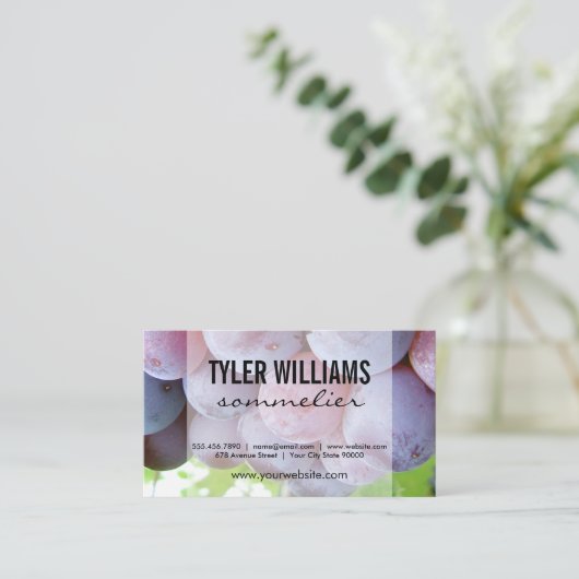 Grapes Sommelier Visitekaartje (Staand voorkant)
