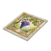 Grapes Vineyard Gold Ceramic Tile Tegeltje (Zijkant)