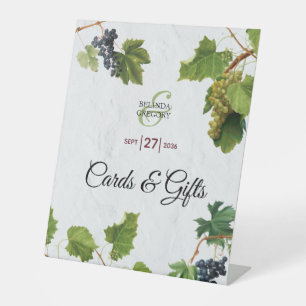 Grapes Vineyard Greek Island Wedding Cards & Gifts Reclamebord Met Voetstuk