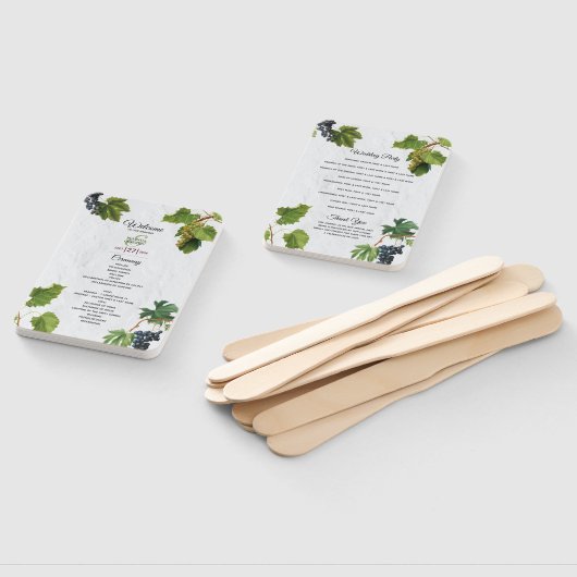 Grapes Vineyard Greek Island Wedding Programme Handwaaier (Niet-gemonteerd)