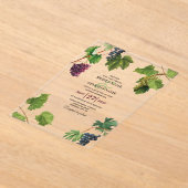 Grapes Vineyard Mediterranean Greek Island Wedding Acryl Uitnodigingen (Laagn)