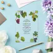 Grapes Vineyard Mediterranean Greek Island Wedding Acryl Uitnodigingen (Insitu (Huwelijk))