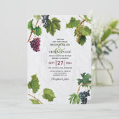 Grapes Vineyard Mediterranean Greek Island Wedding Kaart (Staand voorkant)