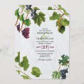 Grapes Vineyard Mediterranean Greek Island Wedding Kaart (Voorkant / Achterkant)