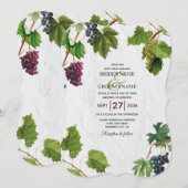 Grapes Vineyard Mediterranean Greek Island Wedding Kaart (Voorkant / Achterkant)
