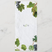 Grapes Vineyard Mediterranean Greek Island Wedding Menu (Achterkant)