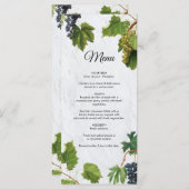 Grapes Vineyard Mediterranean Greek Island Wedding Menu (Voorkant / Achterkant)